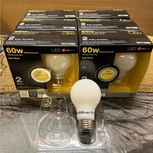 Six 2-packs (12 ct.) Utilitech LED 60W Replacement Bulbs all glass warm white